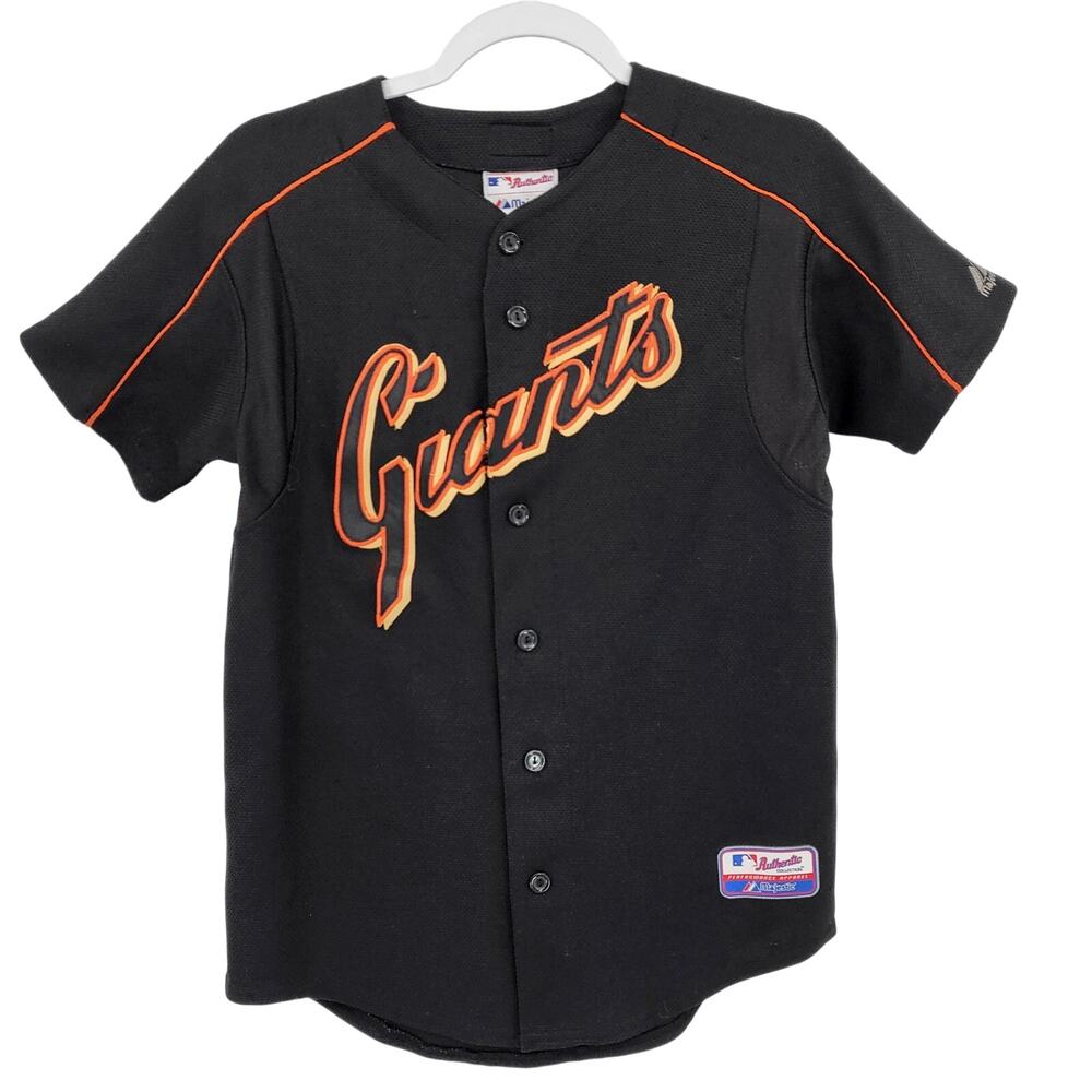 Vtg SF Giants Authentic Majestic Athletic Black Orange Jersey Size L Made in USA